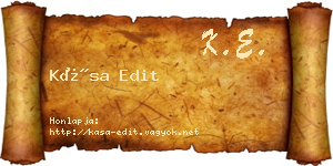 Kása Edit névjegykártya